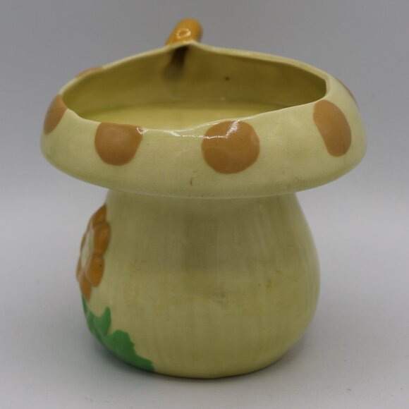 Vintage 1982 Ceramic Mushroom Vase With Small Handle - Picture 2 of 9